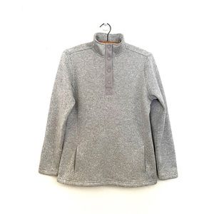 Orvis Women’s Snap Neck Sweater Fleece Pullover Size Small Gray NWT